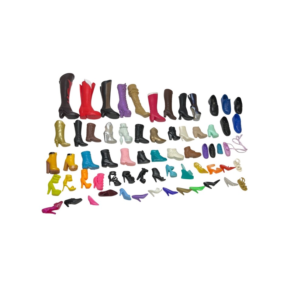 Mixed Lot 65 SINGLES Barbie/Ken Shoes Boots Heels Sneakers Replacement Variety